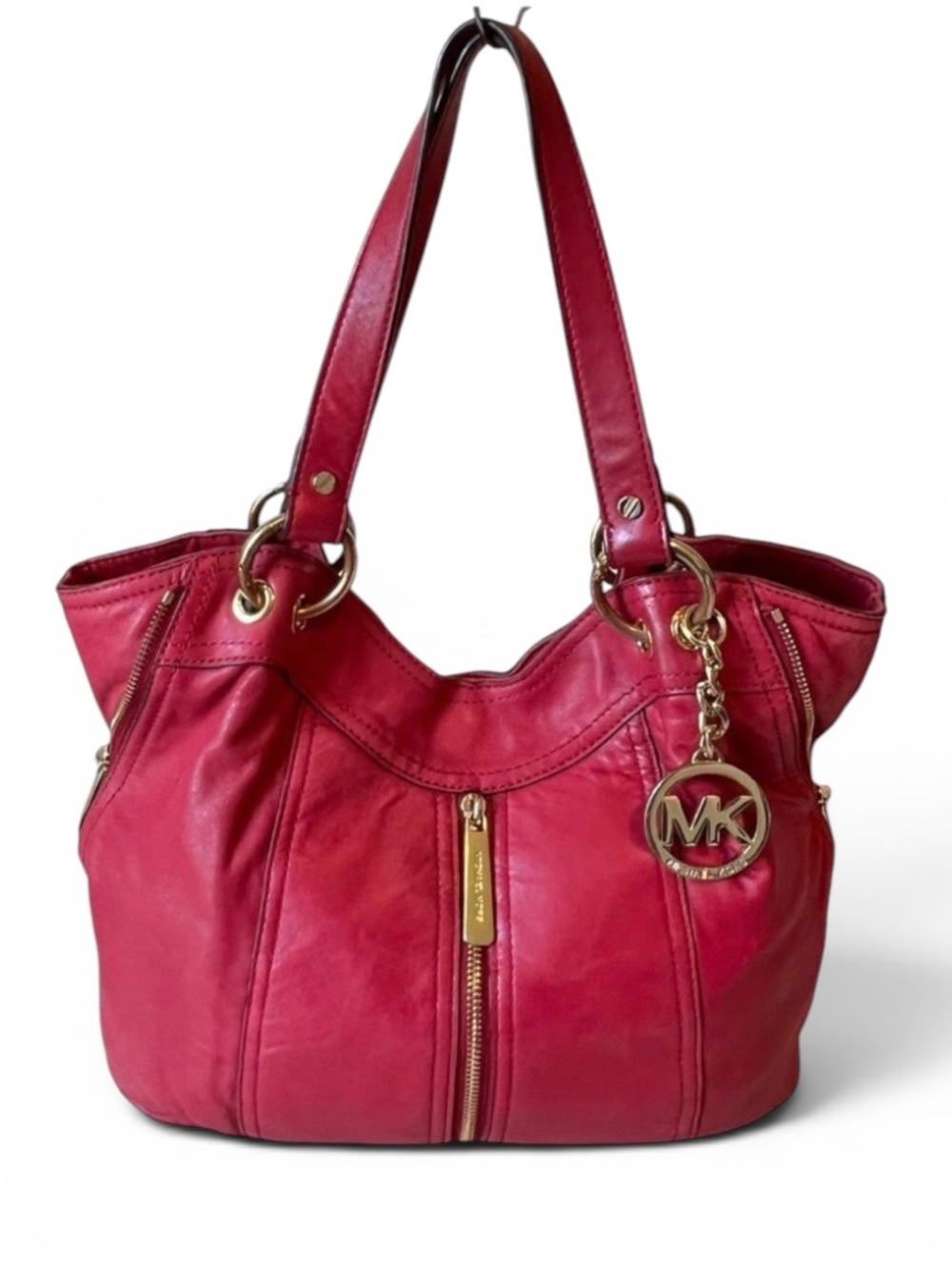 Michael Kors Limited Edition Red Leather Lambskin Satchel Bag